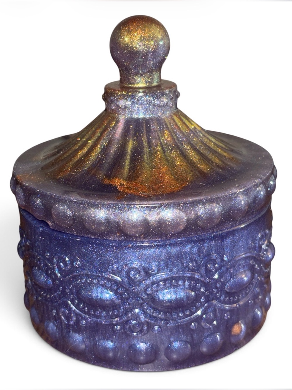 JAI’S DESIGNS Handcrafted Single Textured Doodad Pot with lid- Custom color!